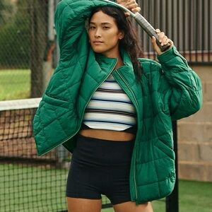 NWOT Free People Movement Pippa Packable Puffer Jacket in Viridian Green